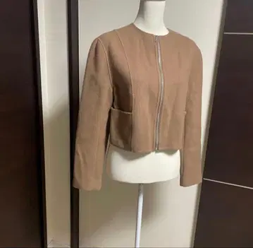 [ anuans ] 노카라 자켓 베이지 울 자켓