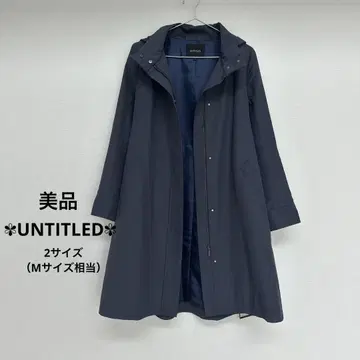 UNTITLED 언타이틀 후드 부착 A라인 코트 네이비 2 사이즈