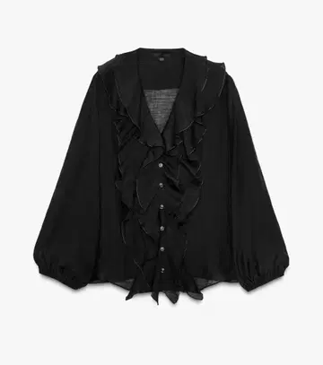 ZARA 블랙 프릴 셔츠