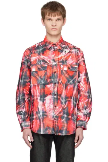 doublet MIRAGE PRINTED CHECKED SHIRT