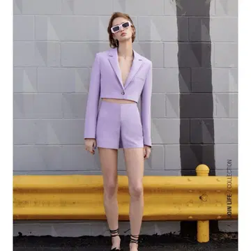 ZARA 라벤더 스코트 숏팬츠