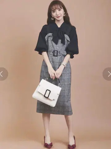 31 Sons de mode 잡지 게재 체크 무늬 타이트 점프 스커트