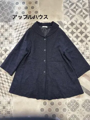 AH 애플하우스 다크 네이비 울 A라인 코트