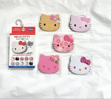 HELLO KITTY 페이스 캔뱃지 5세트 산리오 키티 새상품