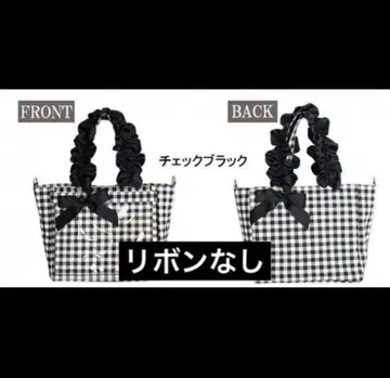 A4 다기능 2WAY 핸들 프릴 토트백 체크 블랙