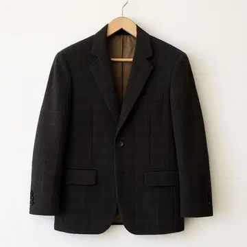 체크 자켓 남성용 테일러드 울 혼방 블랙 브라운 vintage