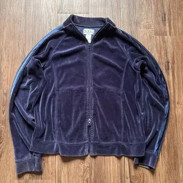N.Y.L 90s y2k 짧은 기장 벨로아 자켓 더블 지퍼