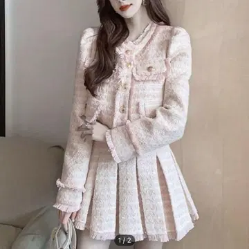 셋업 핑크 트위드