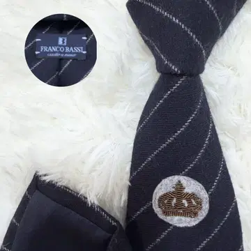 새상품급 프랑코 바시 넥타이 스트라이프 네이비 핸드메이드 이탈리아제