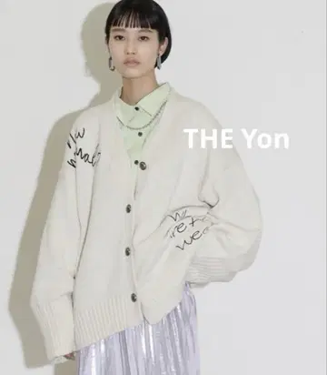The YON 자수 가디건 화이트