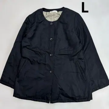 운디치노베 실크 55% 노카라/얇은 소재 패딩 자켓 블랙 L