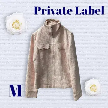 프라이빗 라벨 자켓 핑크 M 사이즈 앞 지퍼 실크 혼방