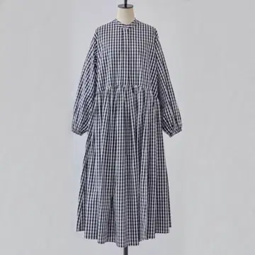 BEARDSLEY 비어즐리 개더 원피스 깅엄