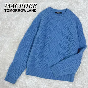 MACPHEE 울 케이블 니트 블루 투모로우랜드