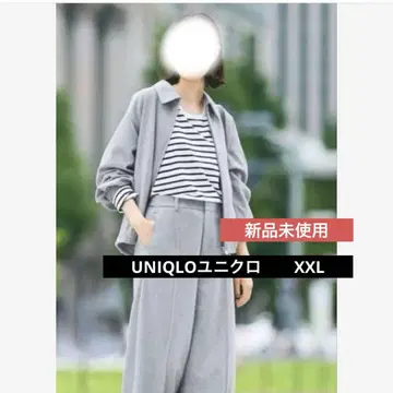 유니클로 브러쉬드 저지 오버 사이즈 블루종 그레이 XXL