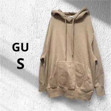 GU 지유 S 후드티 후드 부착 오버 사이즈 베이지
