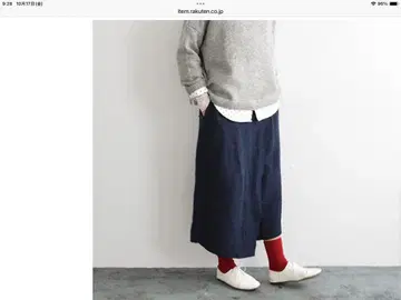 하자품 린넨 카페 팬츠 L 네이비