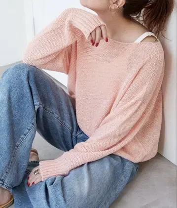 스픽 앤 스팬 페이퍼얀 2way 루즈 풀오버 핑크