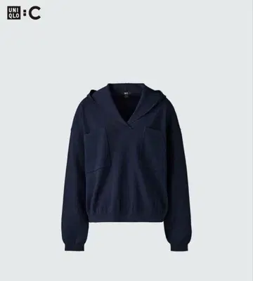 UNIQLO C 릴랙스 후디드 스웨터 L 네이비