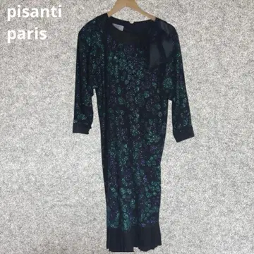 pisanti paris 프랑스제 빈티지 라메 입힌 꽃무늬 긴팔 원피스