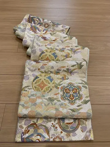 당오리 후쿠로 오비 순수 실크 새상품급