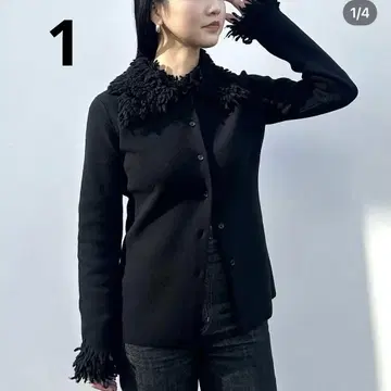 새상품급 CLANE FRINGE TIGHT KNIT TOPS 블랙
