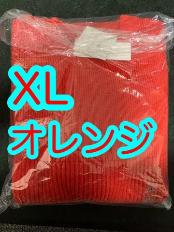 UNIQLO and JW ANDERSON 리브 크루넥 스웨터 오렌지