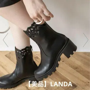 [ 새상품급 ] RANDA 란다 컷워크 첼시 부츠 통굽 L