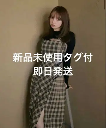 andmary Nadia 체크 롱 드레스 안드마리