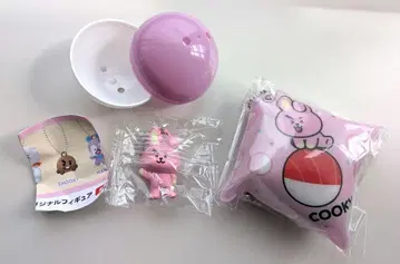 쿠라스시 BT21 COOKY 쿠션 참 & 피규어 세트 새상품 새상품급
