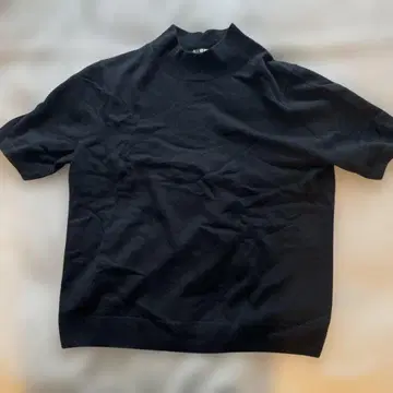 UNIQLO 블랙 캐시미어 반팔 니트 스웨터 XL