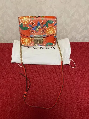 FURLA 오렌지 후르츠 프린트 숄더백