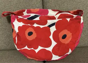 marimekko 숄더백 사선 가케 우니코 패턴 빨간색