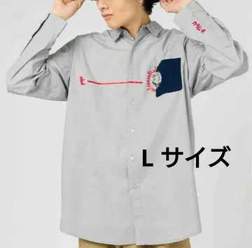 [ 미사용 ] graniph 카람쵸 셔츠 L 라이트 그레이 면 긴팔