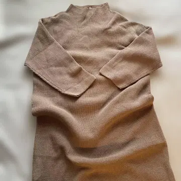 미사용 새상품 무인양품 MUJI 베이지 하이넥 니트 원피스