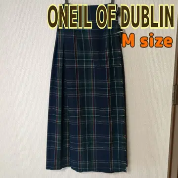 ONEIL OF DUBLIN 플리츠 스커트 M 체크 무늬 그린