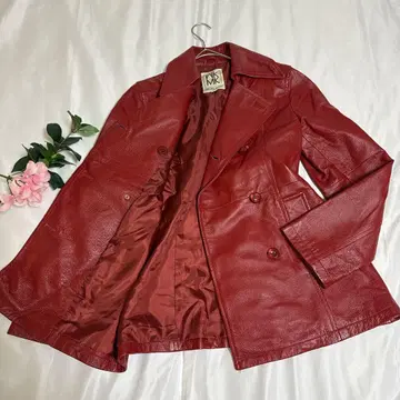 [ 레어 ] MICHEL KLEIN 미쉘클랑 가죽 자켓 [ L ] 레드