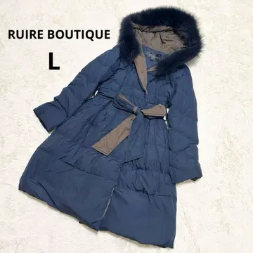 RUIRE BOUTIQUE 벨벳 코트 A라인 네이비 L 사이즈
