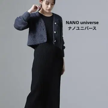 나노 유니버스 샤기 라메 가디건 리브 니트 원피스