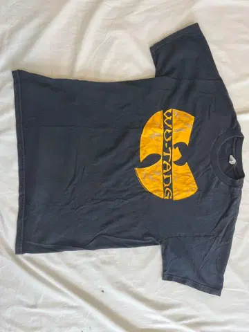 Wu-Tang 로고 T셔츠 블랙 구제 의류