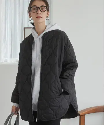 ANGIE 퀼팅 자켓 블랙