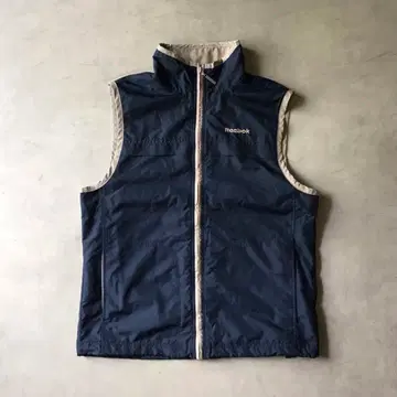 Reebok 리복 베스트 지퍼 드로코드 포함 네이비 베이지