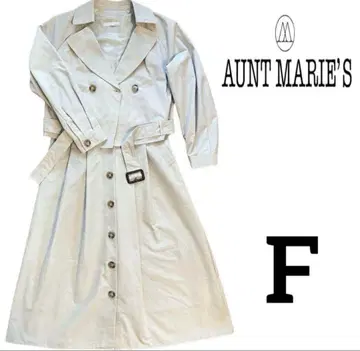 AUNT MARIE'S 베이지 트렌치코트 원피스 세트 F