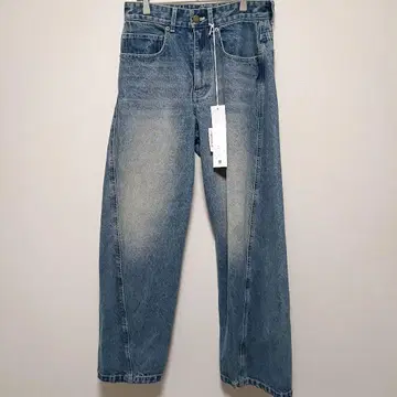 WYM VINTAGE WASHED CURVED DENIM 라이트 인디고