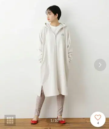 로데오 크라운 SE 롱 지퍼 후드티 화이트