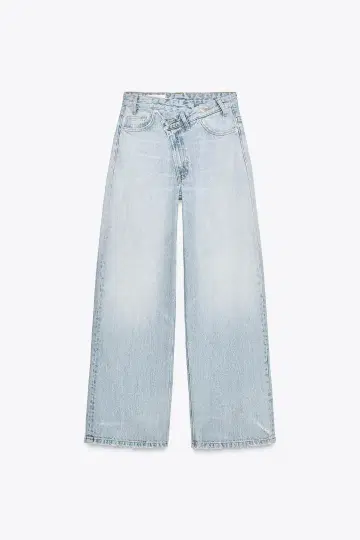 [ ZARA ] TRF 와이드 레그 크로스 웨이스트 하이웨이스트 진