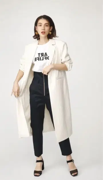 SLY 롱 타이트 코트 루즈 롱 테일러드 자켓