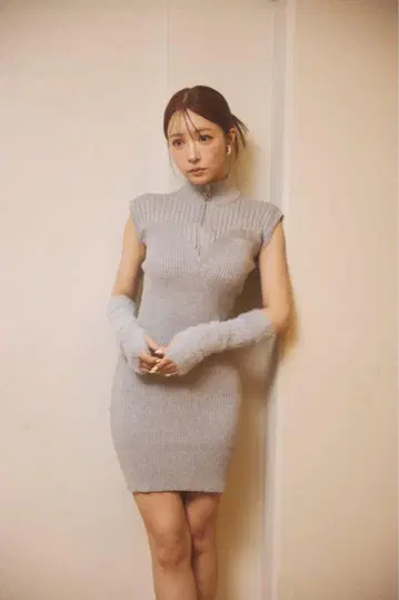 Arm Cover set Change Rib Knit Dress