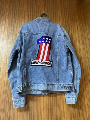 할리데이비슨 G 데님 자켓 넘버원 빅 로고 자수