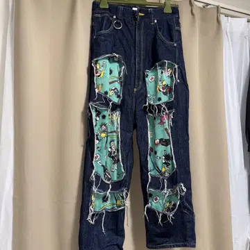 KIDILL 키딜 크러쉬 데님 팬츠 컬러 데님